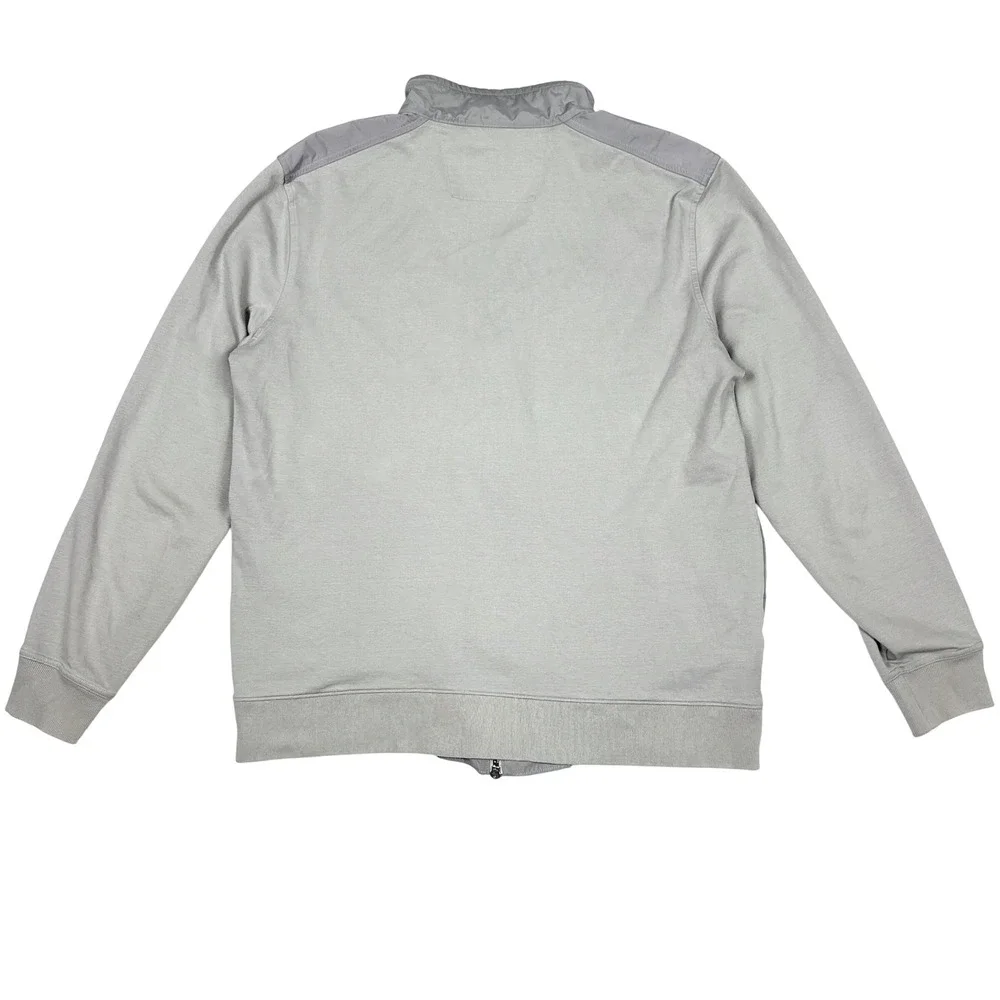 Banana Republic Men XLT Woven Baseball‎ Jacket Tall Gray Hybrid Bomber Tech Prep